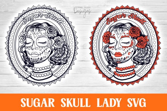 Calavera Lady SVG Cut File Coloring for Crafts and Graphics