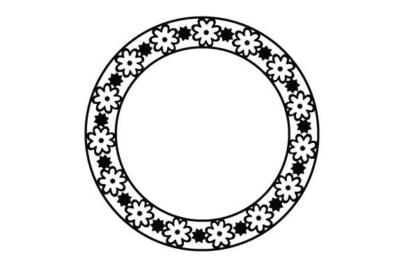 Circular Frame - Flowers for Crafts and Intricate Cuts