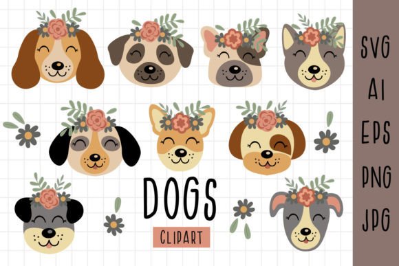 Cute Dogs Clipart for Crafts and Graphics