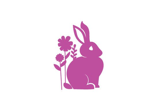 Easter Bunny and Flowers Silhouette Crafts