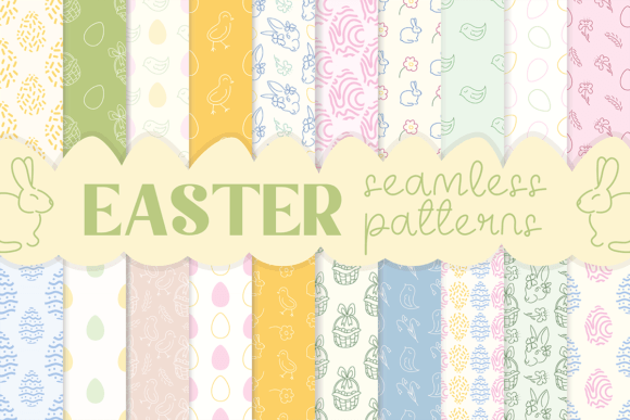 Easter Seamless Patterns Set for Crafts