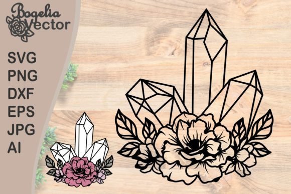 Floral Crystals, Mystical Graphics & Crafts