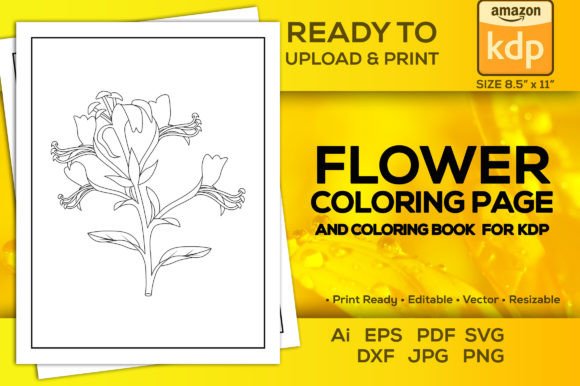 Flower Coloring Page for Coloring Book