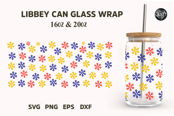 Flowers 16 Oz Libbey Can Glass Wrap SVG
