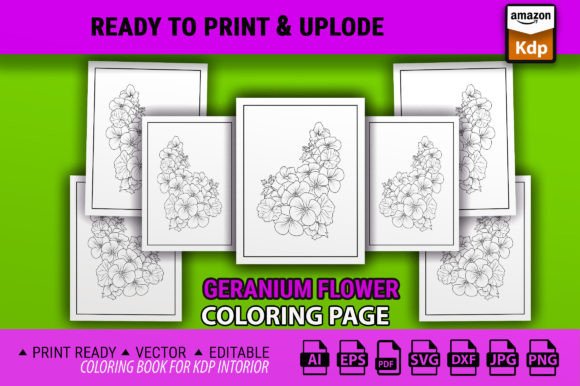 Geranium Flower Coloring Page Book Graphics and Coloring Pages Amp