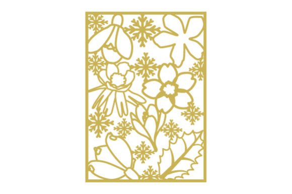 Intricate Cut Christmas Card - Winter Flowers