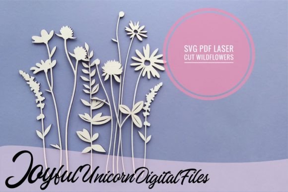 Laser Cut Wildflowers SVG Bundle for Wall Decor