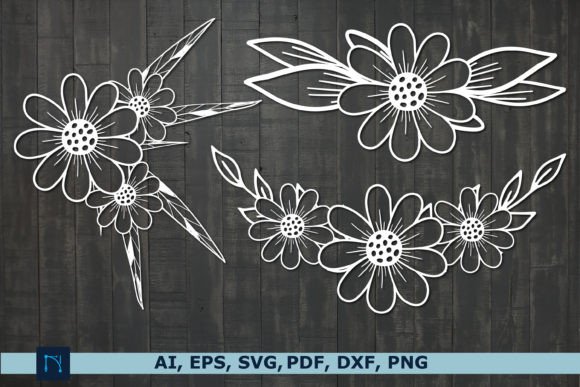 Laser Paper Cut Flowers SVG Bundle