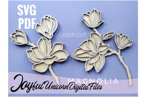 Magnolia SVG Laser Cut Flower