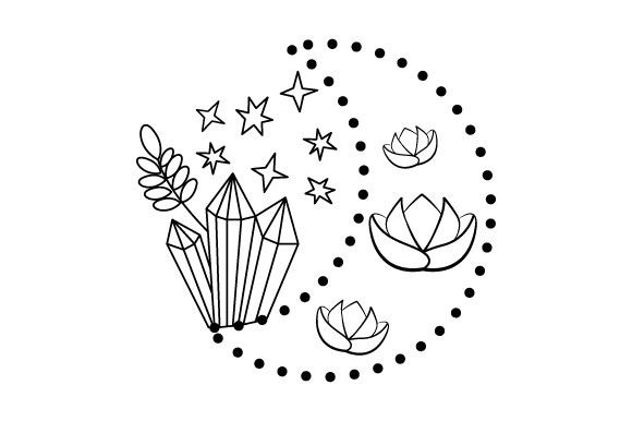 Moon with Flowers - Dot-to-Dot Crafts