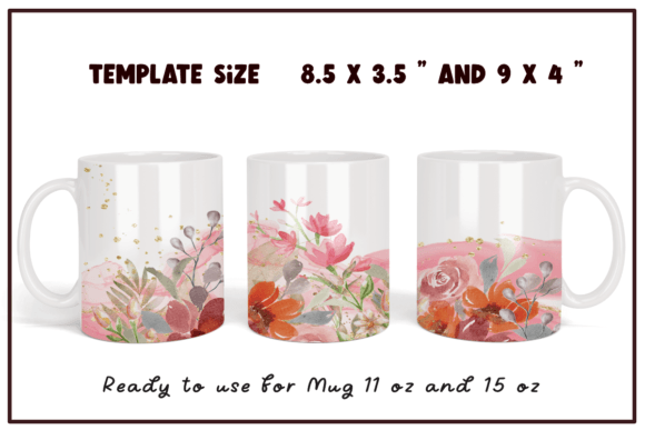 Pink Flowers Watercolor Coffee Mug
