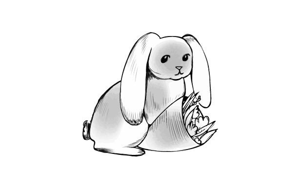 Realistic Rabbit with Flowers, Spring Crafts