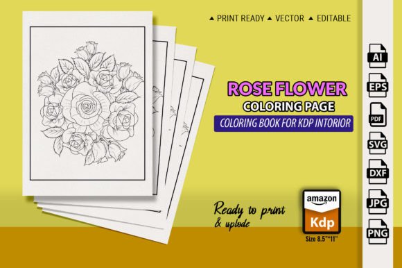 Rose Coloring Page Book Kdp Interior