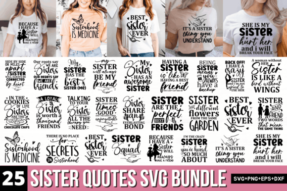 Sister Quotes SVG Bundle: Graphics for Crafts