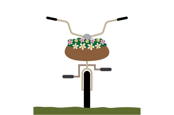 Spring Bike with Basket of Flowers Crafts