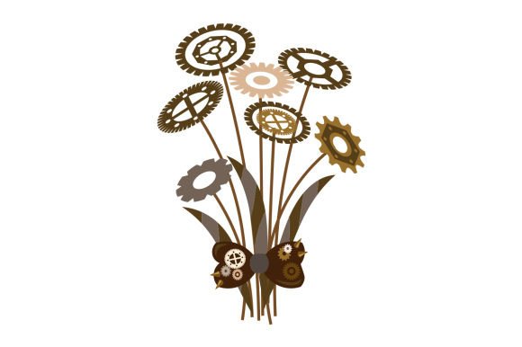 Steampunk Metal Bouquet of Flowers Crafts