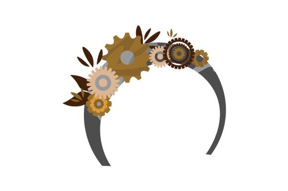 Steampunk Metal Headband with Flowers