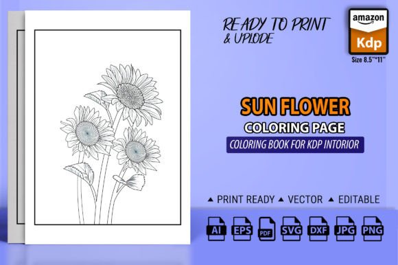 Sun Flower Coloring Pages or Books
