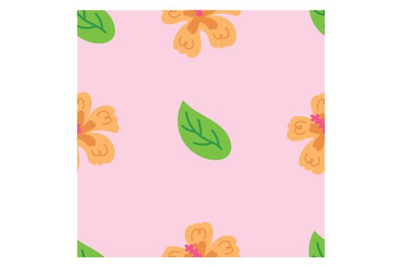 Tropical Spring Leaves with Flowers Seamless Pattern