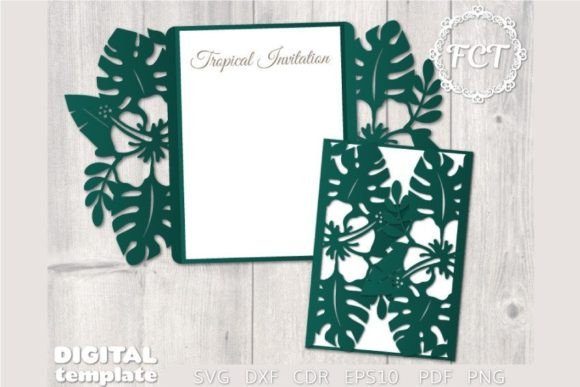Tropical Wedding Invitation SVG 5x7 Card