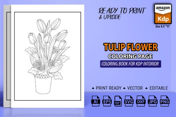 Tulip Flower Coloring Page Books: Graphics and Coloring Pages Amp