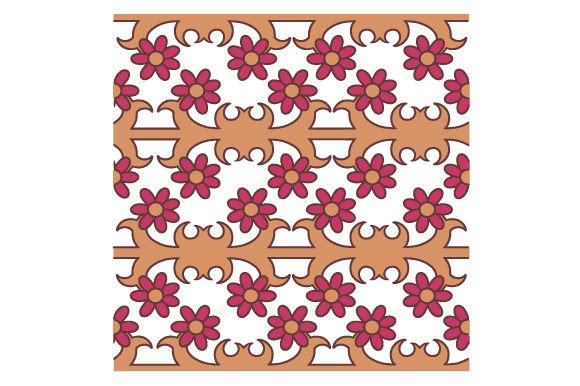 Two Colored Lattice Pattern, Flowers