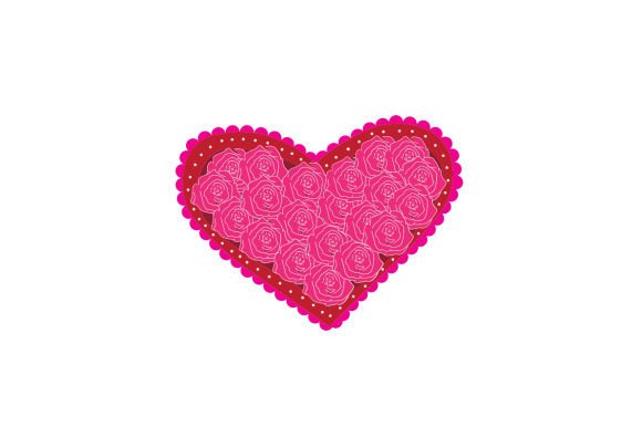 Valentines Heart with Roses, Vintage Ephemera Style Crafts