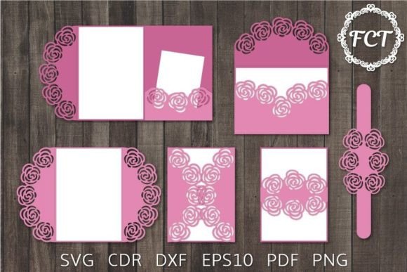 Wedding Invitations Set with Laser Cutting
